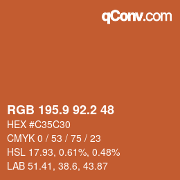 Farbcode: RGB 195.9 92.2 48 | qconv.com