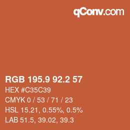 Color code: RGB 195.9 92.2 57 | qconv.com