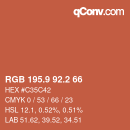 Color code: RGB 195.9 92.2 66 | qconv.com