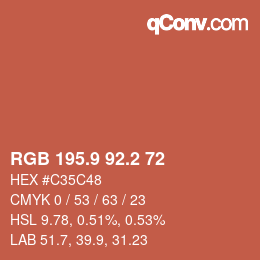 Color code: RGB 195.9 92.2 72 | qconv.com