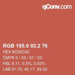 Color code: RGB 195.9 92.2 76 | qconv.com