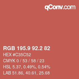 Color code: RGB 195.9 92.2 82 | qconv.com