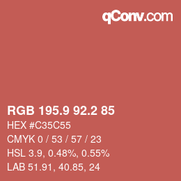 Color code: RGB 195.9 92.2 85 | qconv.com
