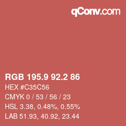 Color code: RGB 195.9 92.2 86 | qconv.com