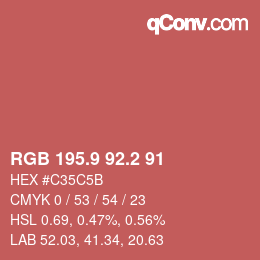 Color code: RGB 195.9 92.2 91 | qconv.com