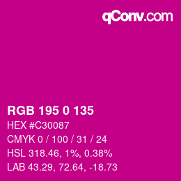 Farbcode: RGB 195 0 135 | qconv.com