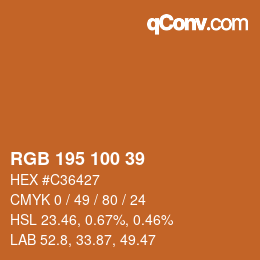 Color code: RGB 195 100 39 | qconv.com