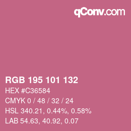 カラーコード: RGB 195 101 132 | qconv.com