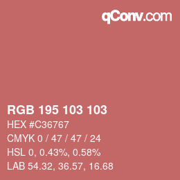 カラーコード: RGB 195 103 103 | qconv.com