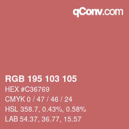 カラーコード: RGB 195 103 105 | qconv.com