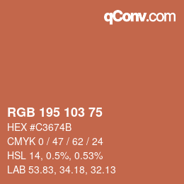 Color code: RGB 195 103 75 | qconv.com