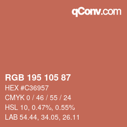 Color code: RGB 195 105 87 | qconv.com