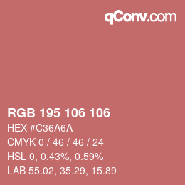カラーコード: RGB 195 106 106 | qconv.com