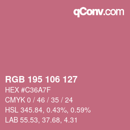 颜色代码: RGB 195 106 127 | qconv.com