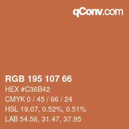 Código de color: RGB 195 107 66 | qconv.com