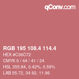カラーコード: RGB 195 108.4 114.4 | qconv.com