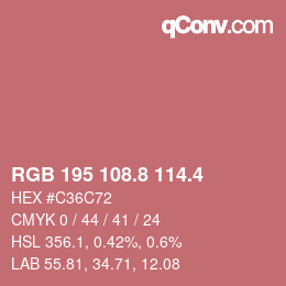 カラーコード: RGB 195 108.8 114.4 | qconv.com
