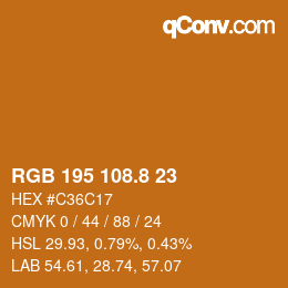 カラーコード: RGB 195 108.8 23 | qconv.com
