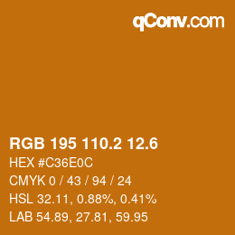 カラーコード: RGB 195 110.2 12.6 | qconv.com