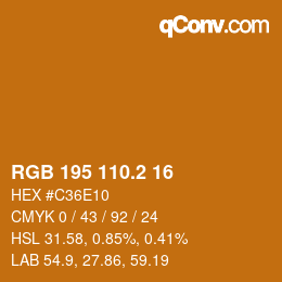 カラーコード: RGB 195 110.2 16 | qconv.com