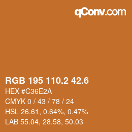 カラーコード: RGB 195 110.2 42.6 | qconv.com