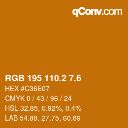 カラーコード: RGB 195 110.2 7.6 | qconv.com