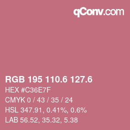 カラーコード: RGB 195 110.6 127.6 | qconv.com