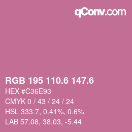 カラーコード: RGB 195 110.6 147.6 | qconv.com