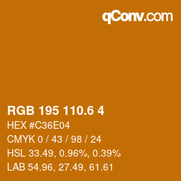 カラーコード: RGB 195 110.6 4 | qconv.com