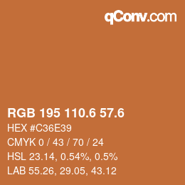 カラーコード: RGB 195 110.6 57.6 | qconv.com
