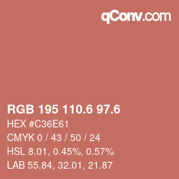 カラーコード: RGB 195 110.6 97.6 | qconv.com