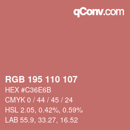 Color code: RGB 195 110 107 | qconv.com