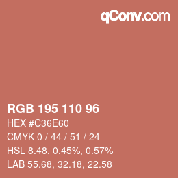Farbcode: RGB 195 110 96 | qconv.com