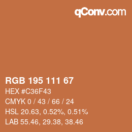 Código de color: RGB 195 111 67 | qconv.com