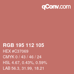 Color code: RGB 195 112 105 | qconv.com