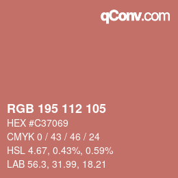 カラーコード: RGB 195 112 105 | qconv.com