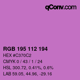 カラーコード: RGB 195 112 194 | qconv.com