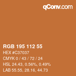 カラーコード: RGB 195 112 55 | qconv.com
