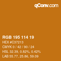 颜色代码: RGB 195 114 19 | qconv.com
