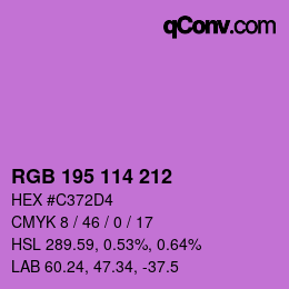 Código de color: RGB 195 114 212 | qconv.com