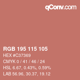 Color code: RGB 195 115 105 | qconv.com
