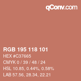 Color code: RGB 195 118 101 | qconv.com