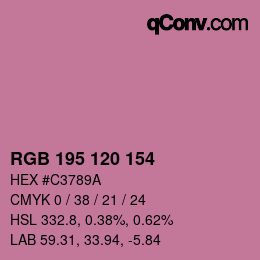 Color code: RGB 195 120 154 | qconv.com