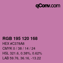 カラーコード: RGB 195 120 168 | qconv.com