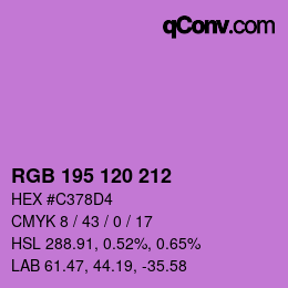 颜色代码: RGB 195 120 212 | qconv.com