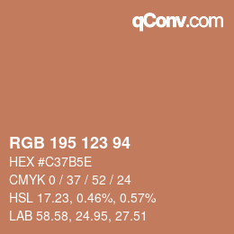 Código de color: RGB 195 123 94 | qconv.com