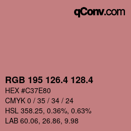 カラーコード: RGB 195 126.4 128.4 | qconv.com