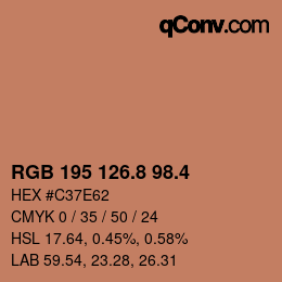 カラーコード: RGB 195 126.8 98.4 | qconv.com