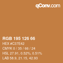 カラーコード: RGB 195 126 66 | qconv.com