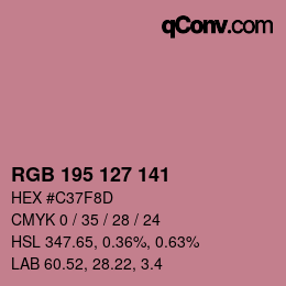 カラーコード: RGB 195 127 141 | qconv.com